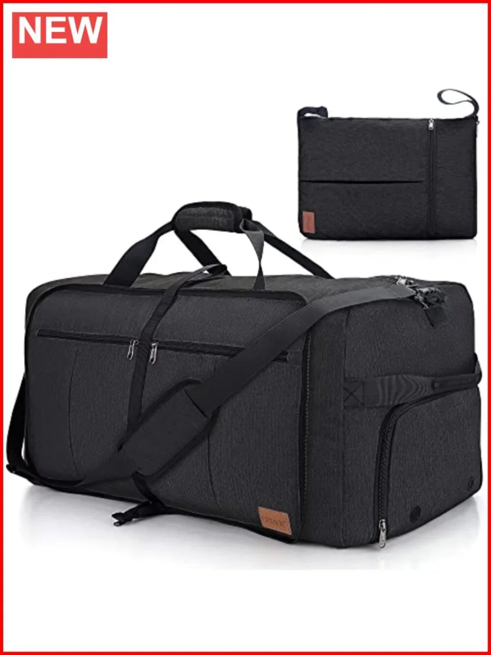 120L Foldable Collapsible Waterproof Travel Duffel Bag with Shoe Compartment